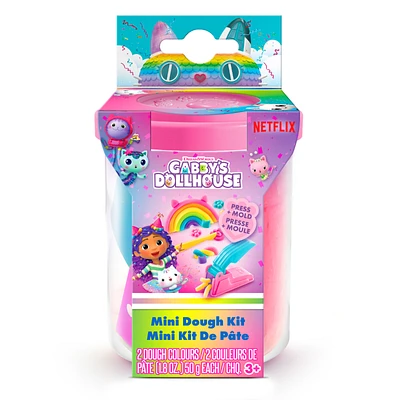 DreamWorks Gabby's Dollhouse Cakey Cat Rainbow Mini Dough Kit - 2 Colours - 50g - 3.15 x 3.15 x 4 Inches