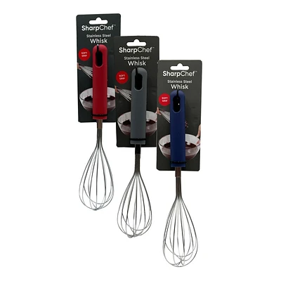 SharpChef Soft Grip Whisk - Stainless Steel - Assorted - 12 Inch