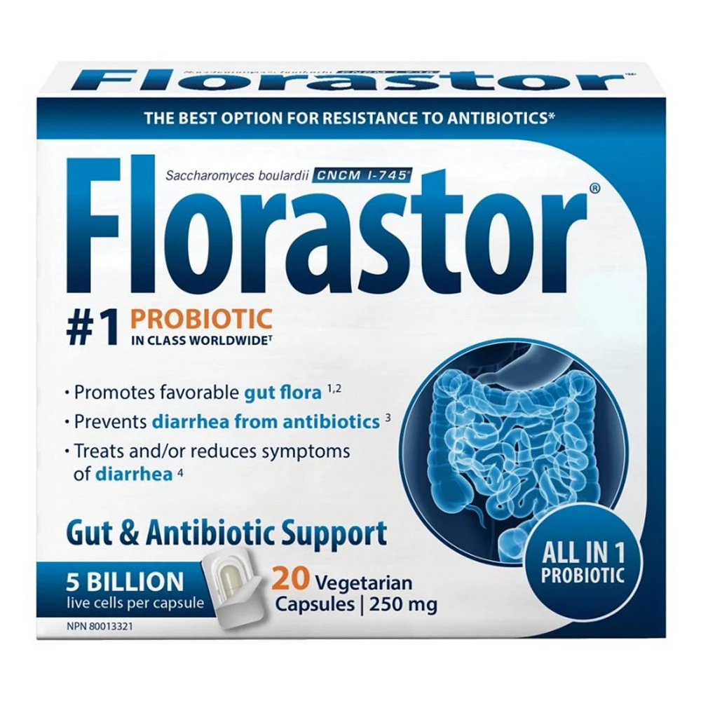 Florastor Probiotic Vegetarian Capsules - 20s