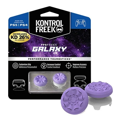 KontrolFreek FPS Freek Galaxy Gamepad Attachment Tip Pads for Sony DualSense - Purple On Silver - 2807-PS5
