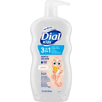 Dial Kids 3 in 1 Body/Hair Wash + Bubble Bath - Peach - 709ml