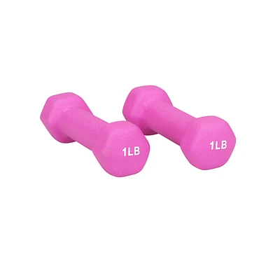 PurAthletics Dumbbell Set - Pink - 2 x 1lb