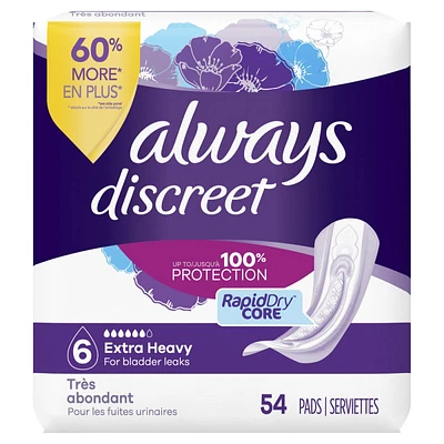 Always Discreet Up To 100% Protection Pad - Extra Heavy - 54s