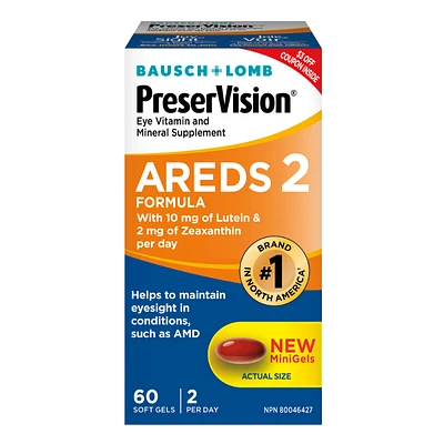Bausch & Lomb PreserVision AREDS 2 Eye Vitamin and Mineral Supplement - 60s