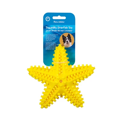 Paws Athletics Squeaky Starfish Toy - Yellow