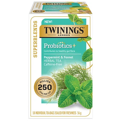 Twinings Superblends Probiotics+ Herbal tea - Peppermint and Fennel - 18's