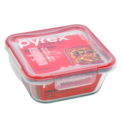 Pyrex Freshlock Square Glass Container - 4 cup