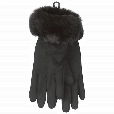 Di Firenze Faux Fur Cuff Glove - Black