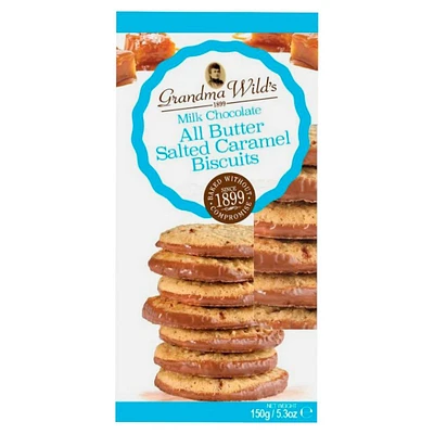 Grandma Wild's All Butter Milk Chocolate Coated Salted Caramel Biscuits - 150g