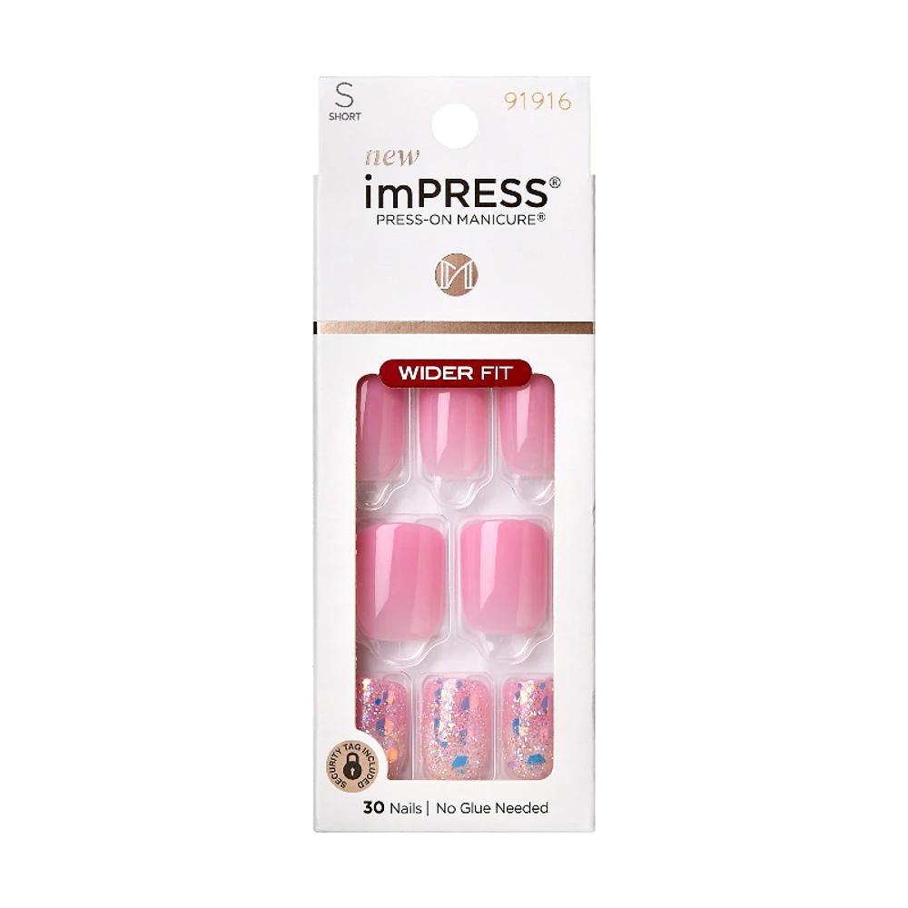 ImPRESS Press-on Manicure Wider Fit False Nails Kit - Short - Square - Dream It Up - 30's