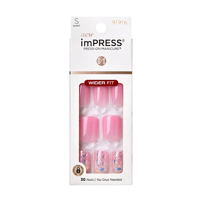 ImPRESS Press-on Manicure Wider Fit False Nails Kit - Short - Square - Dream It Up - 30's
