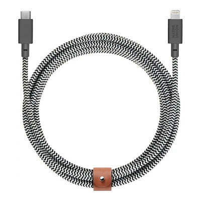 Native Union Belt XL USB-C to Lightning Cable - Zebra Black - 3m