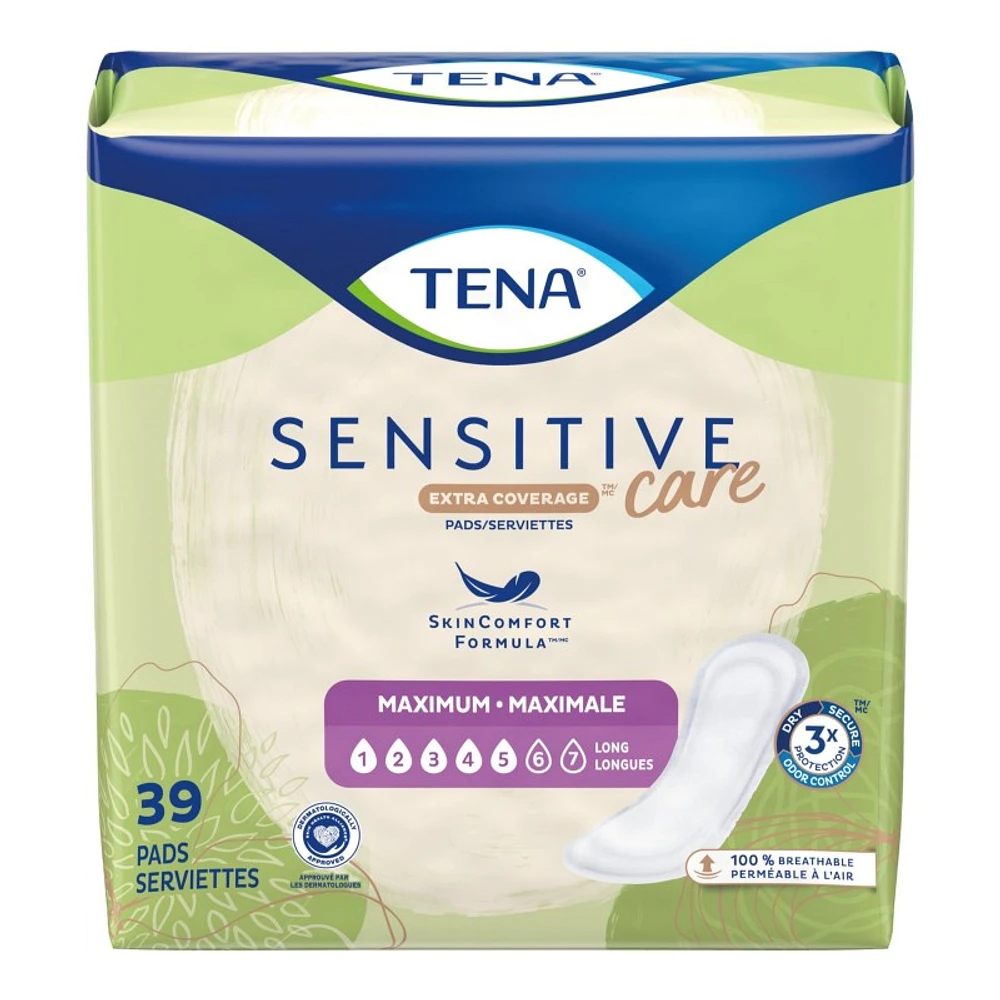 TENA Sensitive Care Extra Coverage Pads - Long - 39s