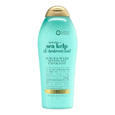 OGX Hydration + Body Scrub & Wash - Sea Kelp & Hyaluronic Acid - 577ml