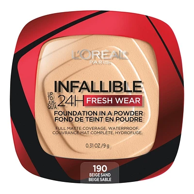 L'Oreal Paris Infallible Up to 24H Fresh Wear Foundation in a Powder - Beige Sand 190