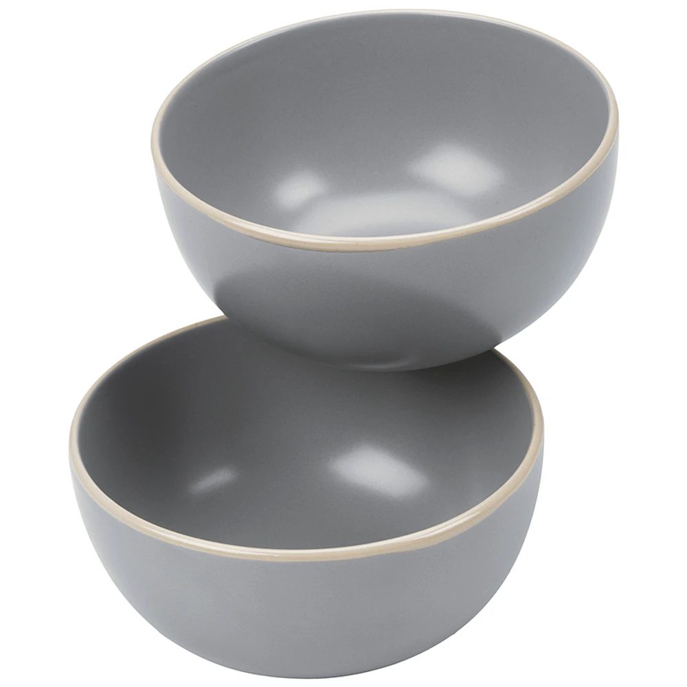 Gibson Home Rockaway Cereal Bowl Set - Grey - 2 Piece