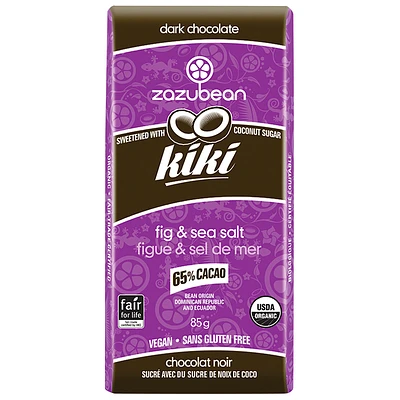 Zazubean Kiki Chocolate Bar - Fig & Sea Salt - 85g