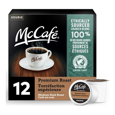 McCafe Premium Medium Dark Roast Decaf K-Cup Coffee Pods - 12's