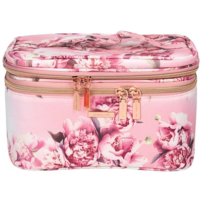 Sophia Joy Floral Double Zip Train Case Cosmetic Bag