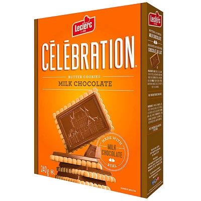 Leclerc Celebration Butter Cookies - Milk Chocolate - 240g