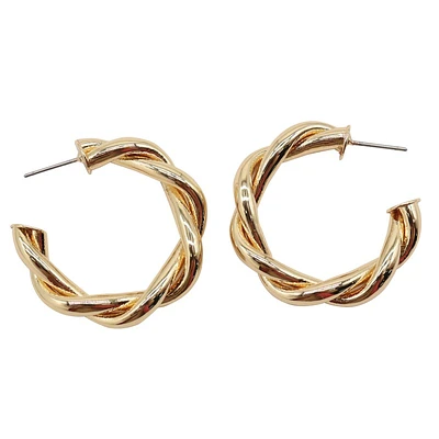 Planet Pure Twist Hoop Gold Earring - E078200