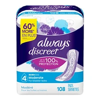 Always Discreet Incontinence Pads - Regular - Moderate - 108's