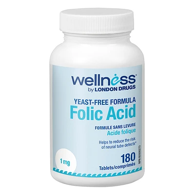 Wellness by London Drugs Folic Acid - 1mg - 180s