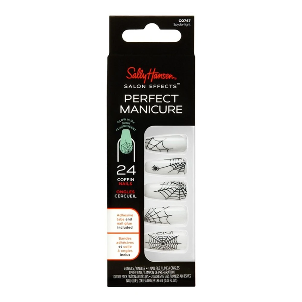 Sally Hansen Salon Effects Perfect Manicure False Nails Kit - Coffin - Spyder-Light (CO747) - 24's