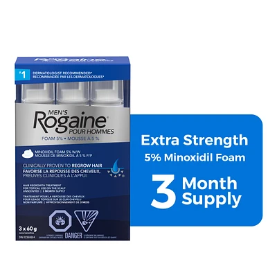 Rogaine Hair Re-growth Foam Treatment for Men - 3 x 60g