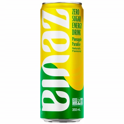 Zevia Zero Sugar Energy Drink - Pineapple - 355ml