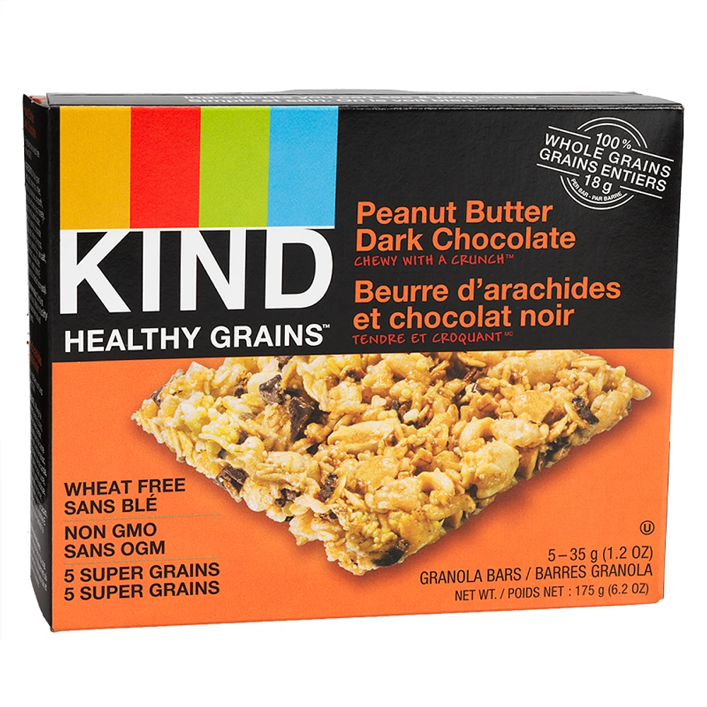 Kind Healthy Grains Bar - Peanut Butter Dark Chocolate - 5 x 35g