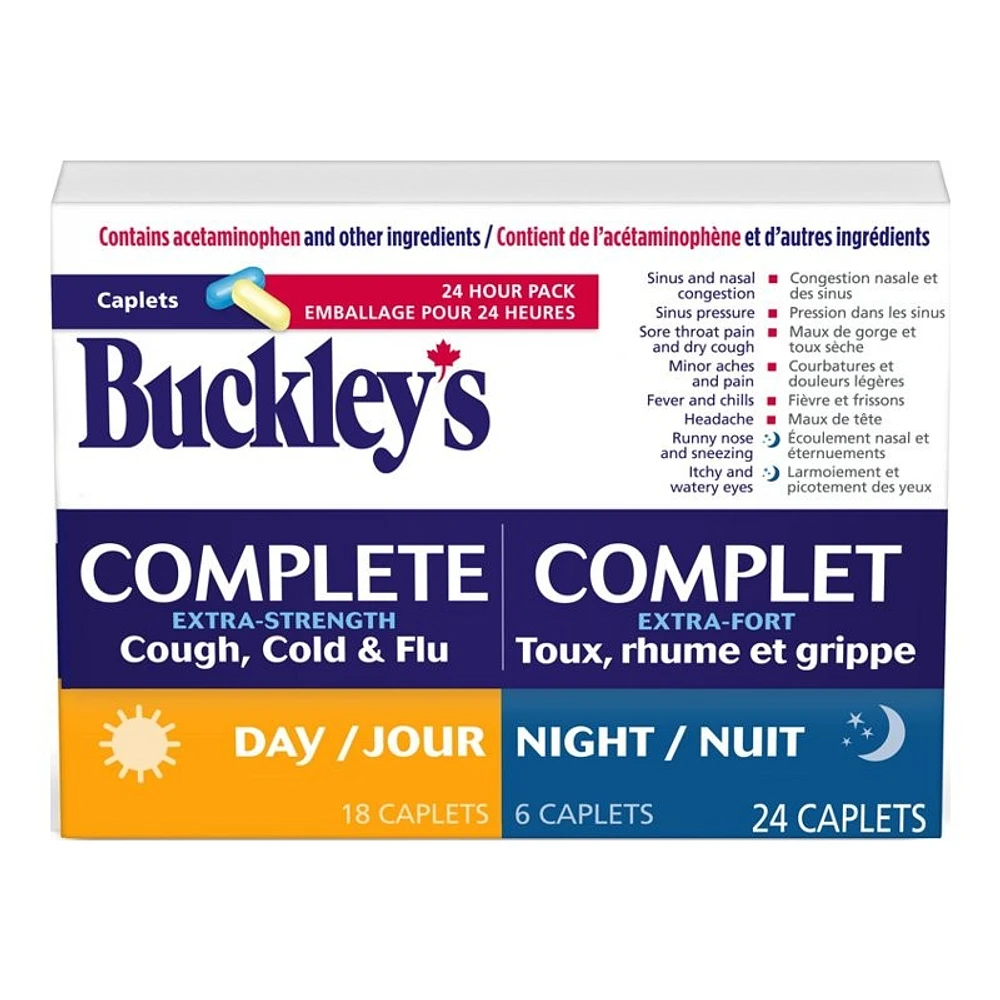 Buckley's Complete Extra-Strength Cough, Cold & Flu Day/Night Caplets - 24's