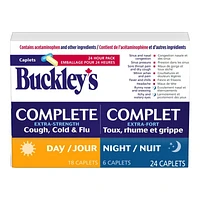 Buckley's Complete Extra-Strength Cough, Cold & Flu Day/Night Caplets - 24's