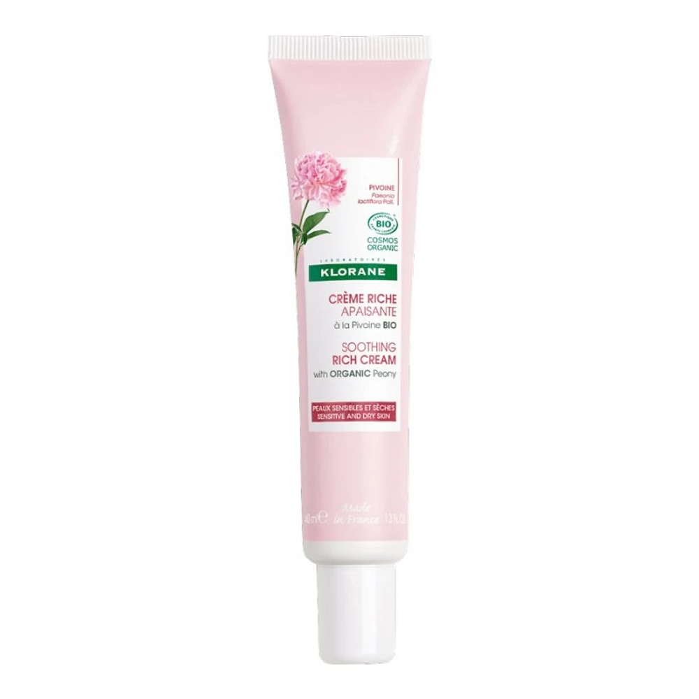 Klorane Organic Peony Soothing Rich Cream - 40ml