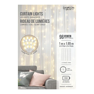 Danson Decor LED Light Curtain - Warm White - 1.65m - 96 Lights