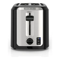 BLACK+DECKER 2-Slice Toaster - Stainless Steel/Black - TR7827-1BDC