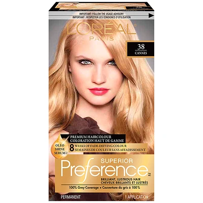 L'Oreal Superior Preference Fade-Defying Colour & Shine System - 38 Light Golden Blonde