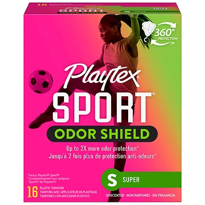 Playtex Sport Odor Shield Plastic Tampon Unscented - Super