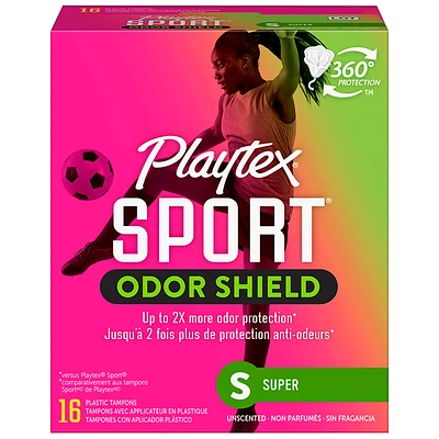 Playtex Sport Odor Shield Plastic Tampon Unscented - Super - 16s