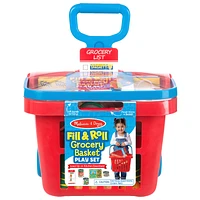 Melissa & Doug Fill & Roll Grocery Basket Play Set