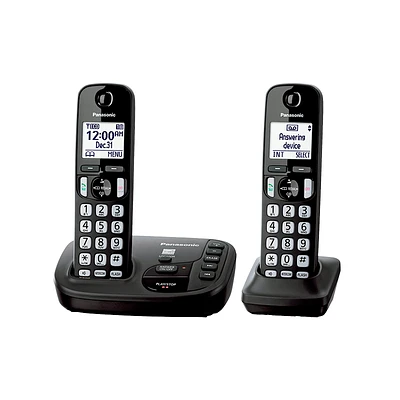 Panasonic Expandable Digital Cordless Answering System with 2 Handsets - KXTGD222B