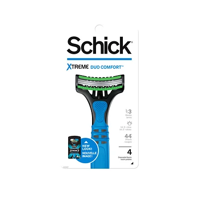 Schick Xtreme3 Duocomfort Disposable Razors - Aloe + Vitamin E - 4s