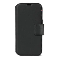 Decoded Core Collection Leather Flip Cover for iPhone 15 - Black