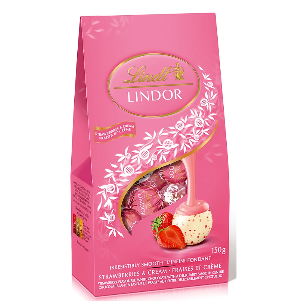 Lindt Lindor Strawberries & Cream Chocolate - 150g