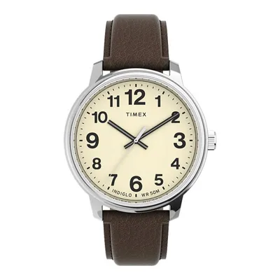 Timex Easy Reader Bold 43mm Leather Strap Watch