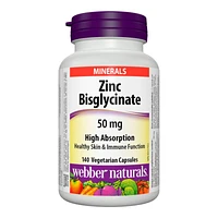 Webber Naturals Zinc Bisglycinate Capsules - 50mg - 140s