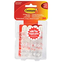 Command Mini Hooks Value Pack - Clear - 18's