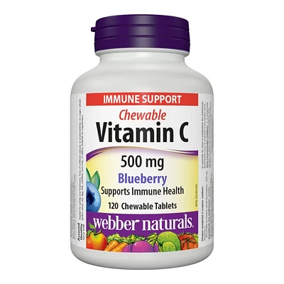 Webber Naturals Blueberry Vitamin C Chewable Tablets - 500mg - 120's