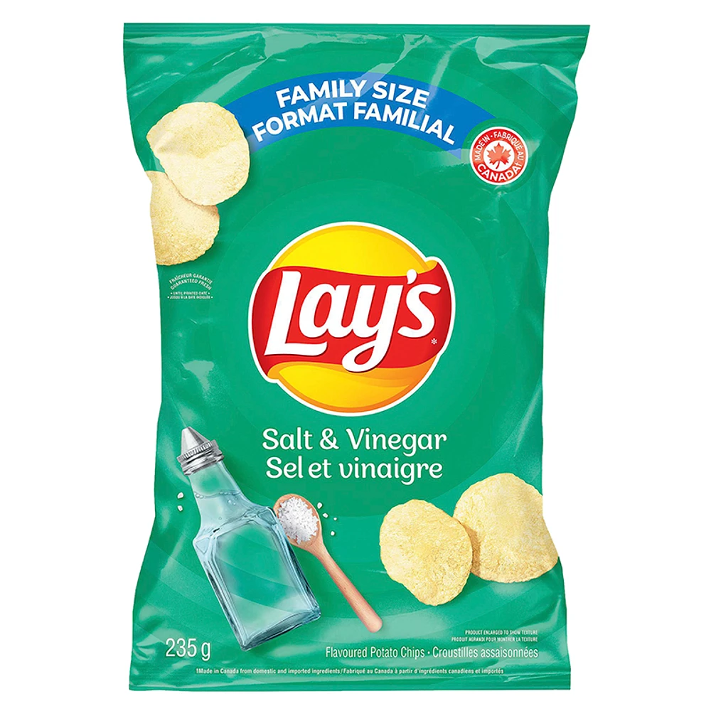 Lay's Salt and Vinegar Flavoured Potato Chips - 235g