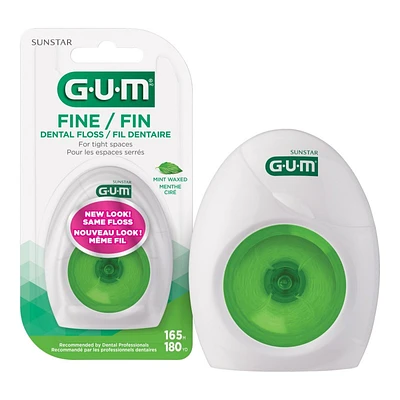 GUM Waxed Dental Floss - Fine Mint - 165m